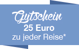25 Euro Gutschein zu jeder Reise